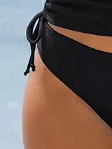 Women's Two-Piece Black Swimsuit – Casual, Chic, and Timeless for Summer