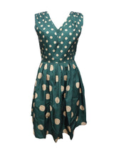 Ladies' V-Neck Polka Dot Print Dress | Stylish and Timeless Fashion Essential