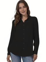 Women's Simple Casual Long-Sleeved Shirt – Versatile for All Seasons