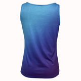Ladies' Colorful Gradient Letter Print V-Neck Vest – Casual & Stylish
