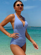 Women's Two-Piece Sky Blue Swimsuit – Casual and Stylish for Summer Days