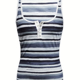 Ladies' V-Neck Striped Camisole Vest | Fashionable and Casual Sleeveless Top