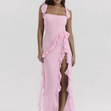 Women's Summer Stringy Selvedge Dress – Elegant Stitching & Chic Silhouette