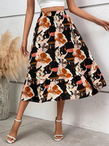 Ladies' Printed A-Line Casual Skirt | Stylish and Versatile Fashion Essential
