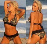 Bikini split swimsuit chest line-Camouflage-5