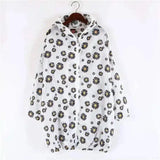 Floral Hooded Raincoat for Women-White-2