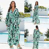 Cotton Beach Cover-up Vacation Sun Protection Long Dress-21