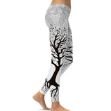Digital print leggings Fashion leg stretch tight leggings-A White-15