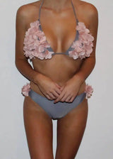 Europe and America beach beach three-dimensional flower-LightBlue-3