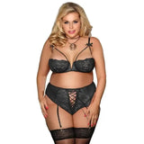European And American Plus Size Lingerie Lace Suit-3