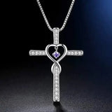 Fashion Cross Religious Belief Inlaid Zircon Pendant-8Style-16