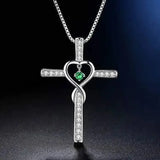 Fashion Cross Religious Belief Inlaid Zircon Pendant-12Style-3