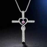 Fashion Cross Religious Belief Inlaid Zircon Pendant-3Style-8