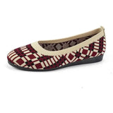 Fashion Plaid Print Flats Shoes New Fashion Casual Breathable Slip On Round-toe Shoes For Women-Red-5