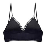 French Ice Silk Lingerie Female Halter Neck Big-Black-3