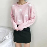 Loose cloud sweater sweater-Pink-7