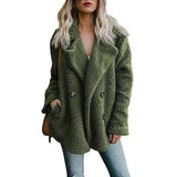 Warm Fuzzy Winter Coat with Pockets-Green-12
