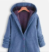Hooded Fleece-Lined Casual Jacket-Blue-3