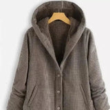 Hooded Fleece-Lined Casual Jacket-Grey-4