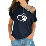 Women's Cold Shoulder Pet Lover T-Shirt-black-2