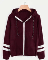 Stylish Double Hooded Jacket for All Seasons-Wine red-3