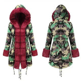 Chic Women's Camouflage Coats for Every Occasion-Green red-2