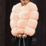 Luxury Faux Fur Winter Coat-Pink-2