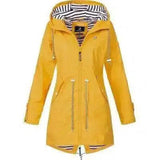 Women's Hooded Zip-Up Raincoat S-5XL-Yellow-5