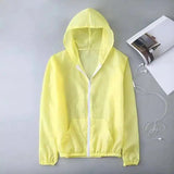 Hooded Zip-Up Jacket with Pockets-Yellow-3