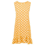 Ruffled sleeveless strapless skirt-Yellow-91