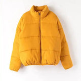 Warm Puffer Jacket for Women with Zipper-Ginger-6