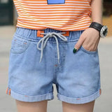 SUNDAY - VEGAN WOMENS DENIM SHORTS-Lightblue-38