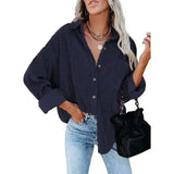 Trendy Button Jacket for Men & Women-navy blue-4