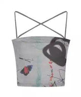 Woman's Trendy Visor Cap with Strappy Top-Vest-2