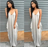Women Summer Dress 2019 Casual Long Dresses Plus Size-Silver-38