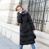 Winter Floral Quilted Jacket with Fur Hood-Black-2