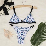 Multicolor printed three-point bikini-Bluewhite-5
