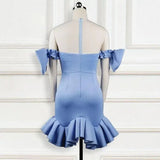 See-Through And Beaded Ruffles Women's Dress-4