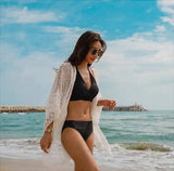 Swimsuit Women Fashion Slim Slimming Small Breasts-Black-5