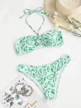 Trendy Green Paisley Bikini Set for Stylish Beach Outfits-3