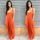 Women Summer Dress 2019 Casual Long Dresses Plus Size-Orange-17