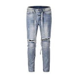 Zippered Jeans-Blue-2